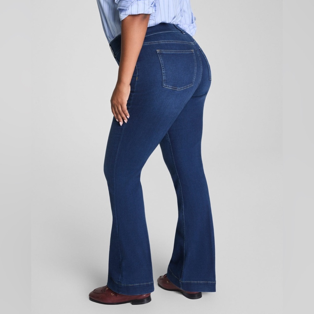 SPANX Indigo Wide Leg Jeans NWOT - Picture 3 of 14